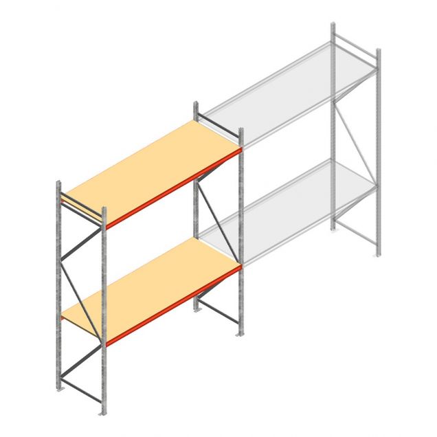 Weitspannregal AR 3000x2700x900 mm (hxbxt) 2 Ebenen verzinkt Anfangsregal