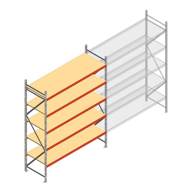 Weitspannregal AR 3000x2700x900 mm (hxbxt) 5 Ebenen verzinkt Anfangsregal