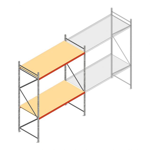 Weitspannregal AR 3000x2700x1000 mm (hxbxt) 2 Ebenen verzinkt Anfangsregal mit vormontierten Rahmen