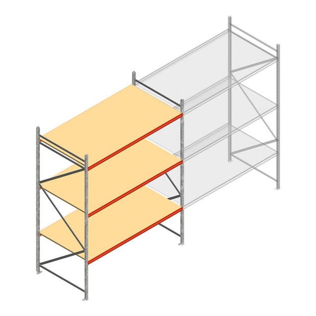 Weitspannregal AR 3000x2700x1200 mm (hxbxt) 3 Ebenen verzinkt Anfangsregal