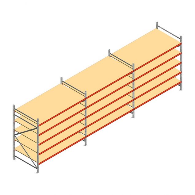 Vorteilsreihe Weitspannregal AR 3000x8300x1200 mm (hxbxt) 5 Ebenen