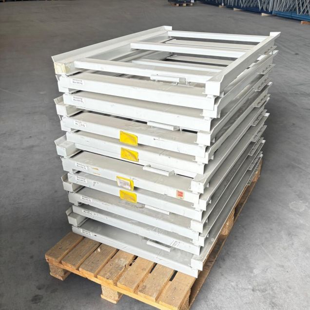Sonderposten 10 gebrauchte Palettenladen für Palettenregal 1200x800 mm weiß