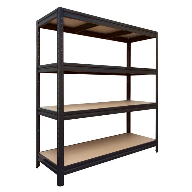 Weitspannregal Basic 4niv 600kg schwarz 1770x1600x600 mm (hxbxt)