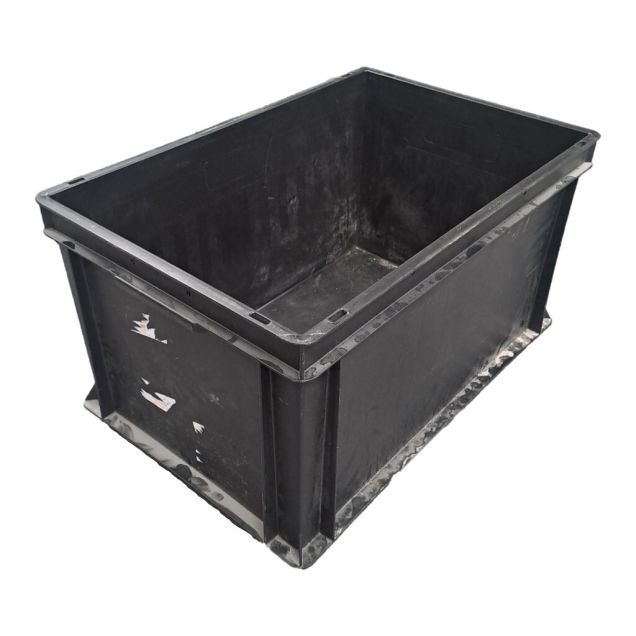 Gebruikte euronorm magazijnbak 600x400x325 mm (lxbxh) donkergrijs/zwart