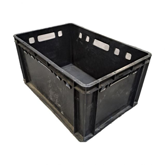 Gebrauchter Lagerbehälter, Stapelbehälter Peksan 600x400x300 mm (lxbxh) schwarz