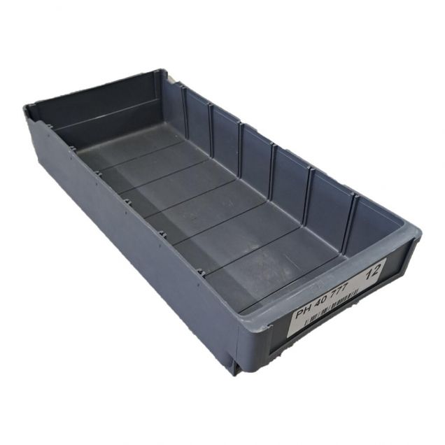 Gebrauchte Lagerbox, Regalbox 400x180x80 mm (lxbxh) grau