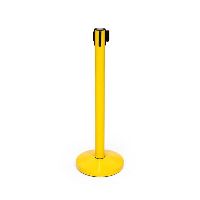 Absperrpoller gelb mit Sicherheitstrekkabel gelb/schwarz