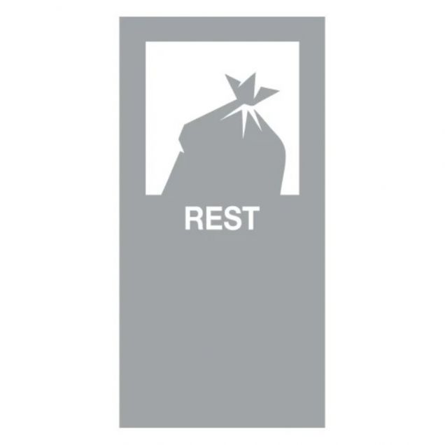 Magnetischer Sticker für modulare Abfalltrennstation Restgrau