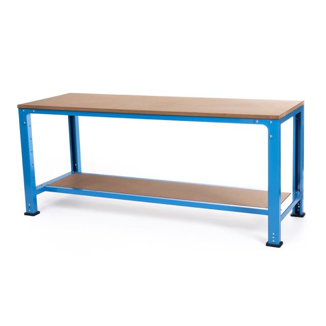 Arbeitstisch doppelstöckig 850x2000x700 mm (hxbxt) blau