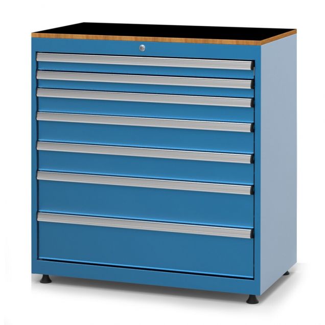 Werkstattschrank mit 7 Schubladen 1048x1010x570 mm (hxbxt) blau