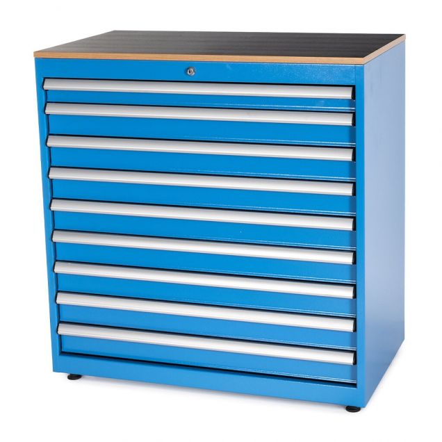 Werkzeugschrank mit 9 Schubladen 1048x1010x570 mm (hxbxt) blau
