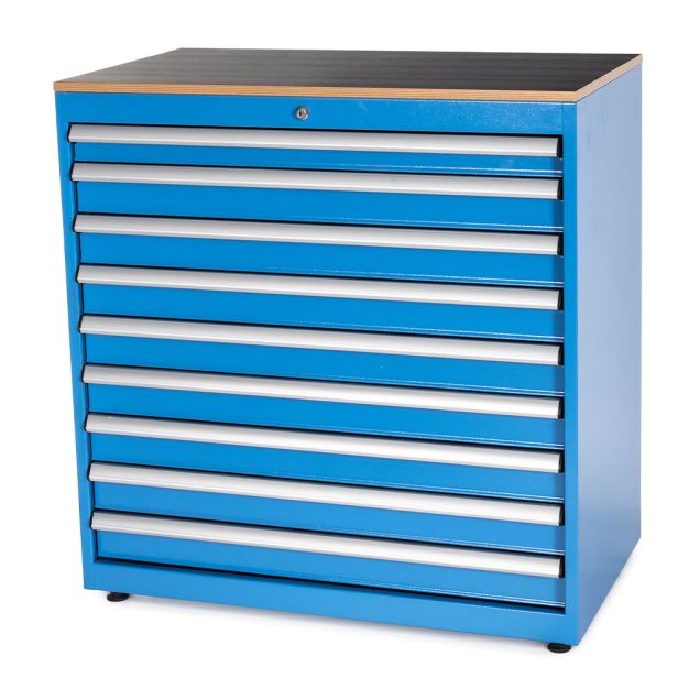 Werkzeugschrank mit 9 Schubladen 1048x1010x570 mm (hxbxt) blau
