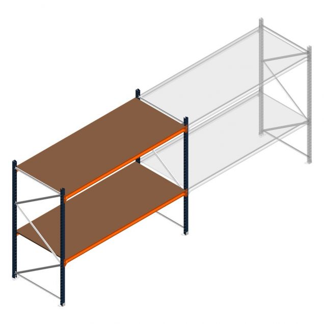 Weitspannregal Kimer 2000x2400x1000 mm (hxbxt) 2 Ebenen Anfangsregal mit vormontierten Rahmen