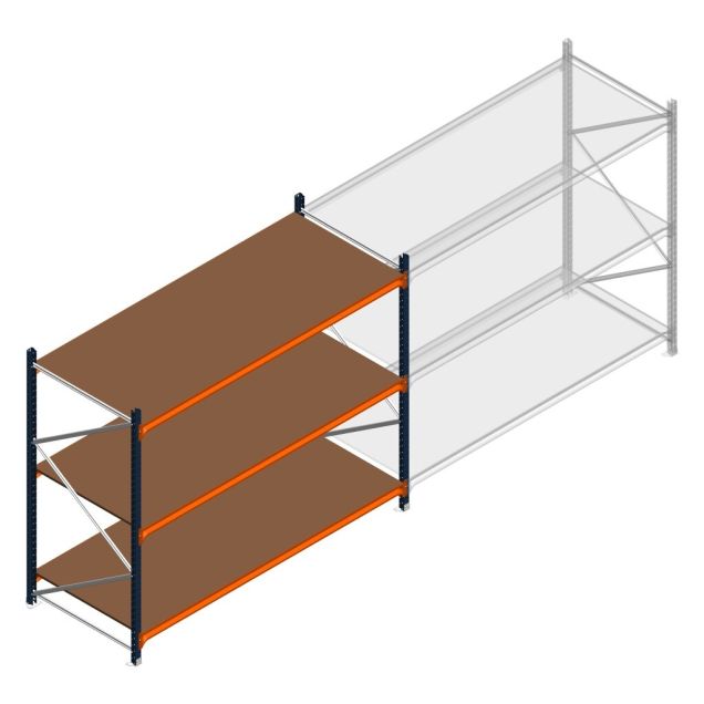 Weitspannregal Kimer 2000x2400x1000 mm (hxbxt) 3 Ebenen Anfangsregal mit vormontierten Rahmen