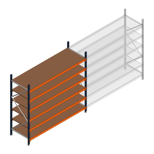 Weitspannregal Kimer 2250x2400x800 mm (hxbxt) 6 Ebenen Anfangsregal mit vormontierten Rahmen