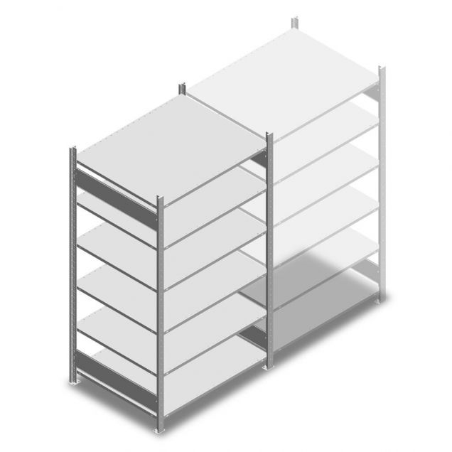 Fachbodenregal Heavy Duty 2000x1000x800mm (hxbxt) 6 Ebenen 250 kg Anfangsregal