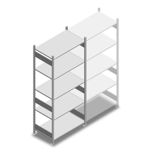 Heavy Duty Fachbodenregal 2500x1000x600mm (hxbxt) 5 Ebenen 250 kg Anfangsregal