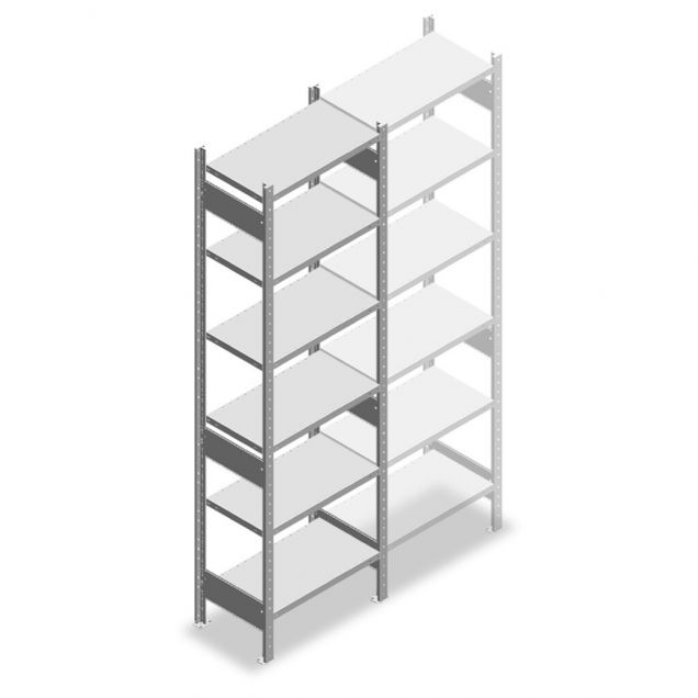 Fachbodenregal Heavy Duty 2500x750x400mm (hxbxt) 6 Ebenen 150 kg Anfangsregal