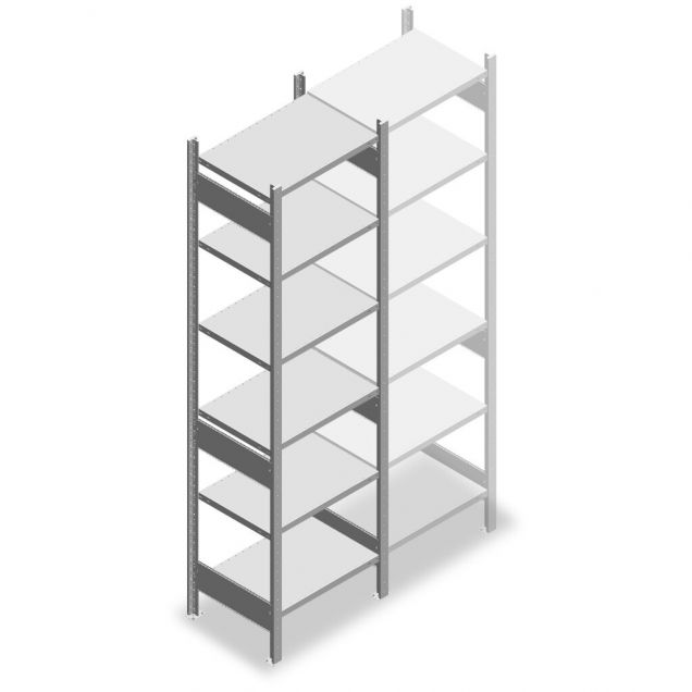 Fachbodenregal Heavy Duty 2500x750x500mm (hxbxt) 6 Ebenen 150 kg Anfangsregal