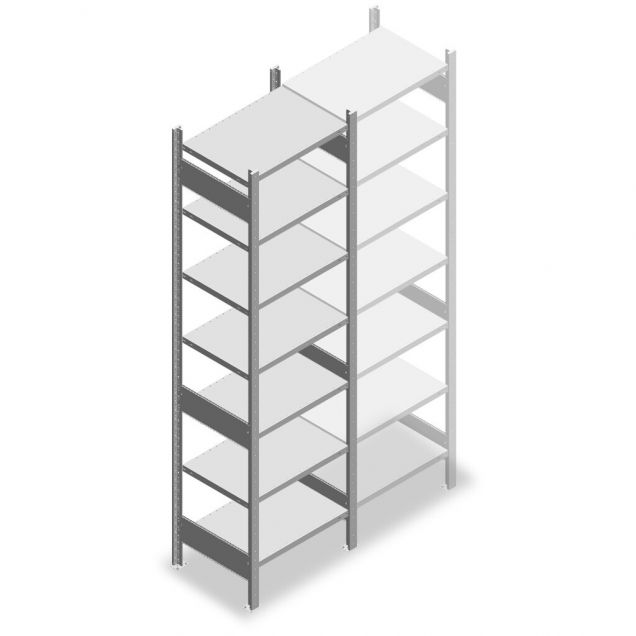 Fachbodenregal Heavy Duty 2500x750x500mm (hxbxt) 7 Ebenen 150 kg Anfangsregal