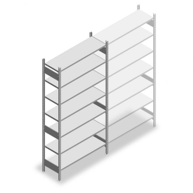 Fachbodenregal Heavy Duty 2500x1300x400mm (hxbxt) 7 Ebenen 150 kg Anfangsregal