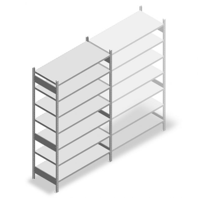 Fachbodenregal Heavy Duty 2500x1300x600mm (hxbxt) 7 Ebenen 150 kg Anfangsregal