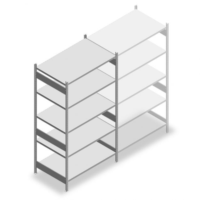 Fachbodenregal Heavy Duty 2500x1300x800mm (hxbxt) 5 Ebenen 150 kg Anfangsregal