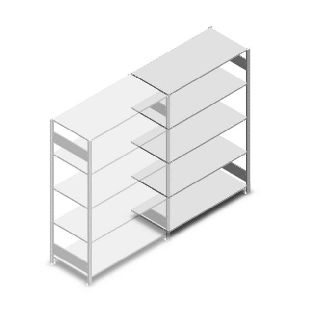 Fachbodenregal Heavy Duty 2000x1300x600 mm (hxbxt) 5 Ebenen 250 kg Anbauregal