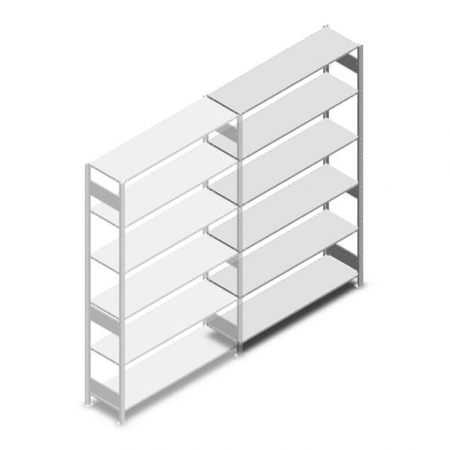 Fachbodenregal Heavy Duty 2500x1300x400 mm (hxbxt) 6 Ebenen 150 kg Anbauregal