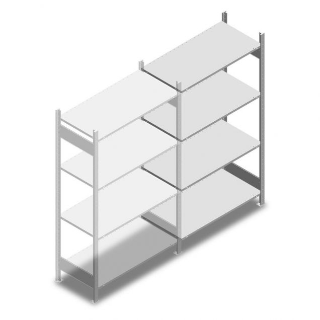 Fachbodenregal Heavy Duty 2000x1000x500mm (hxbxt) 4 Ebenen 250 kg Anbauregal