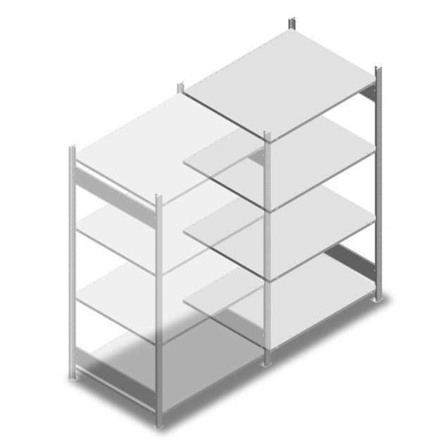Fachbodenregal Heavy Duty 2000x1000x800mm (HxBxT) 4 Ebenen 150 kg Anbauregal
