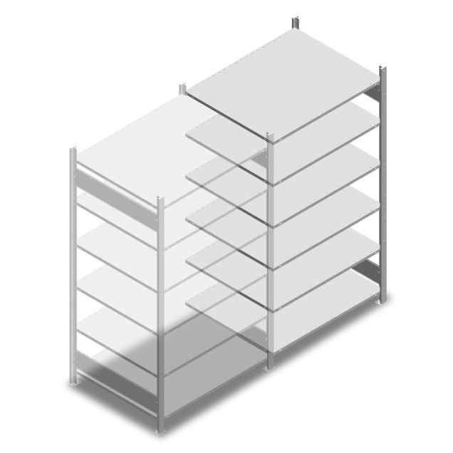 Fachbodenregal Heavy Duty 2000x1000x800 mm (HxBxT) 6 Ebenen 150 kg Anbauregal
