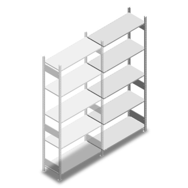 Fachbodenregal Heavy Duty 2500x1000x400 mm (HxBxT) 5 Ebenen 150 kg Anbauregal