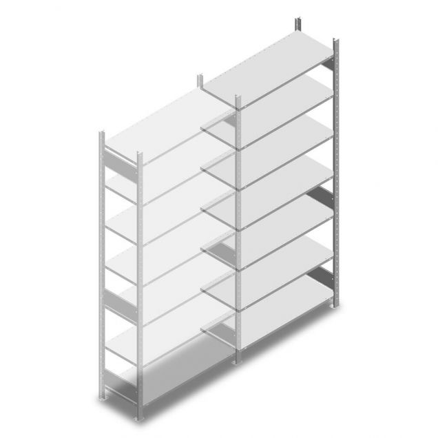 Fachbodenregal Heavy Duty 2500x1000x400mm (hxbxt) 7 Ebenen 150 kg Anbauregal