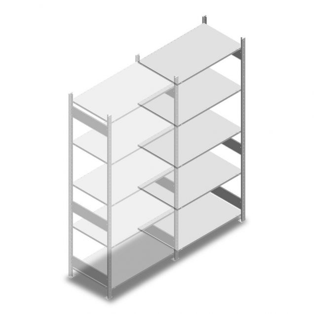 Fachbodenregal Heavy Duty 2500x1000x600mm (hxbxt) 5 Ebenen 150 kg Anbauregal