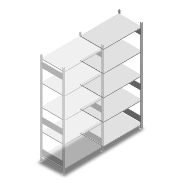 Fachbodenregal Heavy Duty 2500x1000x600mm (HxBxT) 5 Ebenen 150 kg Anbauregal