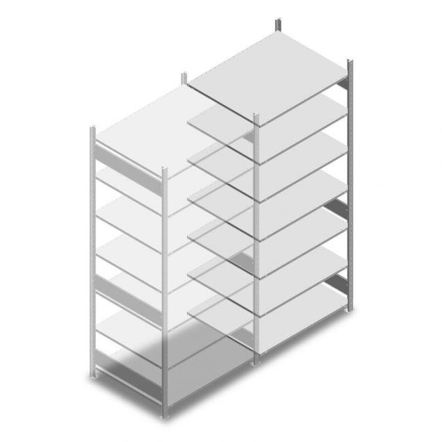 Fachbodenregal Heavy Duty 2500x1000x800mm (hxbxt) 7 Ebenen 150 kg Anbauregal