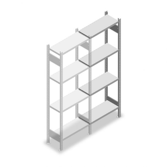 Fachbodenregal Heavy Duty 2000x750x300mm (hxbxt) 4 Ebenen 150 kg Anbauregal