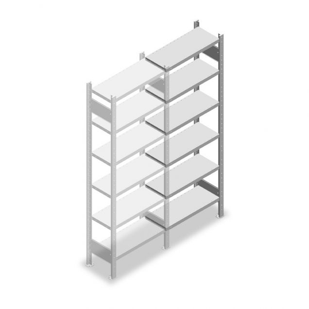 Fachbodenregal Heavy Duty 2000x750x300mm (hxbxt) 6 Ebenen 150 kg Anbauregal