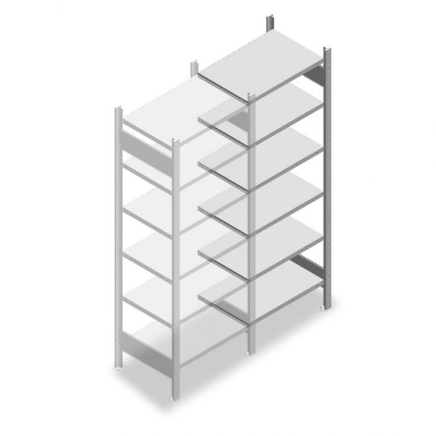 Fachbodenregal Heavy Duty 2000x750x500mm (hxbxt) 6 Ebenen 150 kg Anbauregal