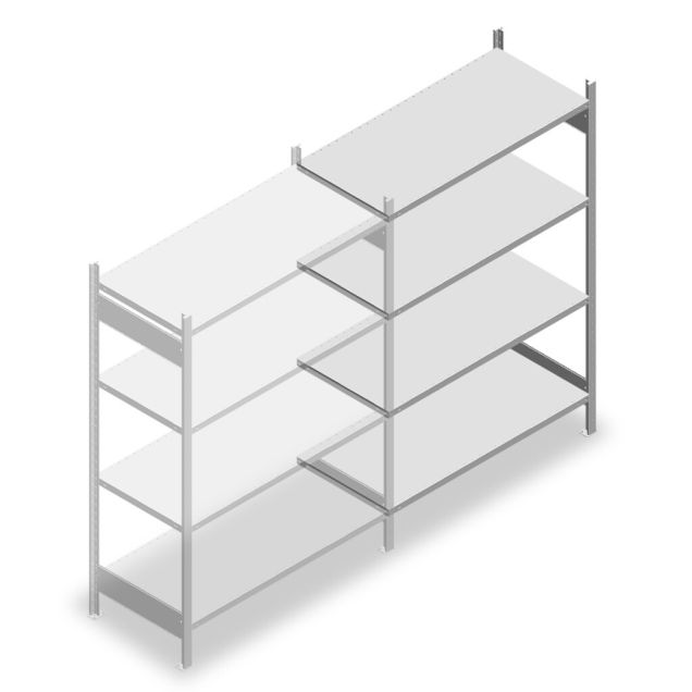 Fachbodenregal Heavy Duty 2000x1300x600 mm (HxBxT) 4 Ebenen 250 kg Anbauregal