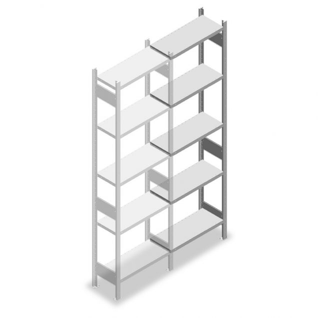 Fachbodenregal Heavy Duty 2500x750x300mm (hxbxt) 5 Ebenen 150 kg Anbauregal