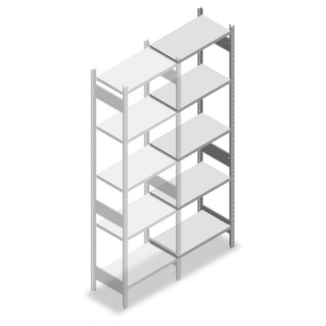 Fachbodenregal Heavy Duty 2500x750x400mm (hxbxt) 5 Ebenen 150 kg Anbauregal