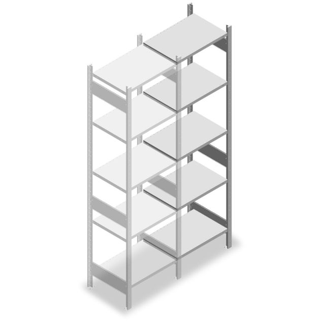 Fachbodenregal Heavy Duty 2500x750x500 mm (HxBxT) 5 Ebenen 150 kg Anbauregal