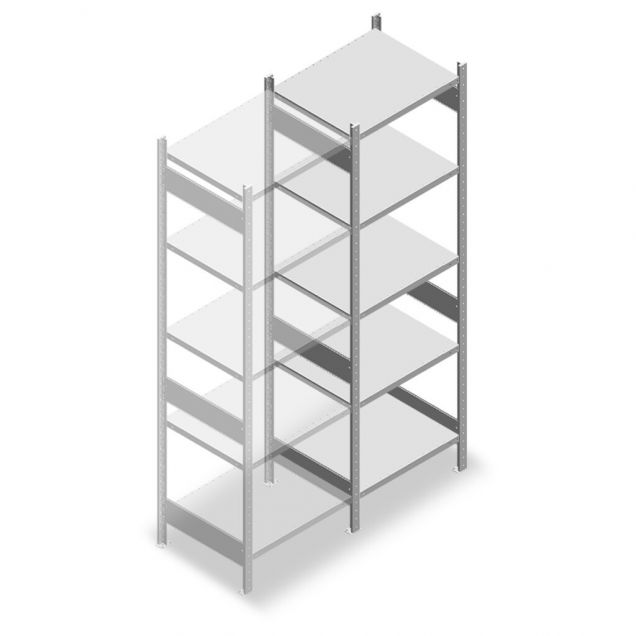 Fachbodenregal Heavy Duty 2500x750x600mm (hxbxt) 5 Ebenen 150 kg Anbauregal