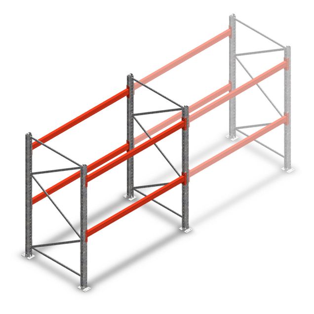 Palettenregal AR T2 2500x1850x1100mm (HxBxT) 2 Ebenen 2530kg/Eb. Grundregal