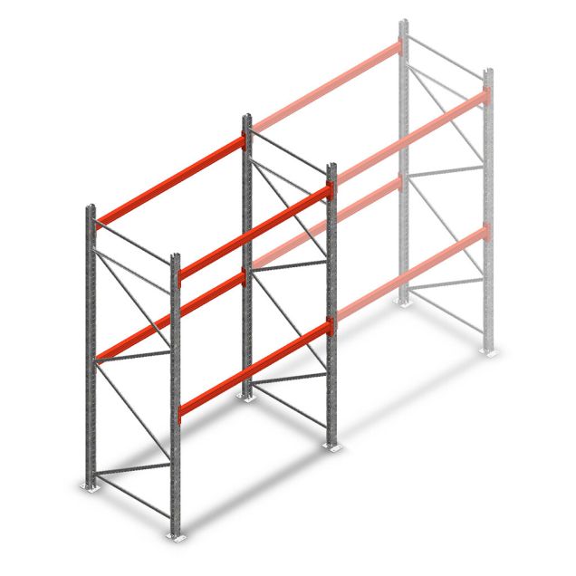 Palettenregal AR T2 3000x1850x1100mm (HxBxT) 2 Ebenen 2530kg/Ebene Grundregal