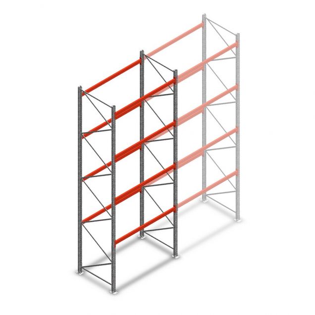 Palettenregal AR T2 4500x1850x1100mm (hxbxt) 4 Ebenen 2530kg/eb Anfangsregal