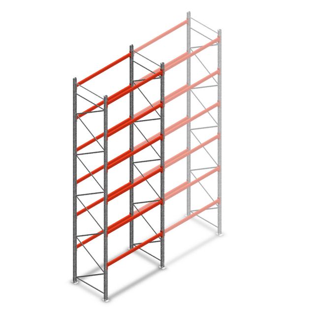 Palettenregal AR T2 6000x1850x1100 mm (HxBxT) 6 Ebenen 2530 kg/Eb. Grundregal