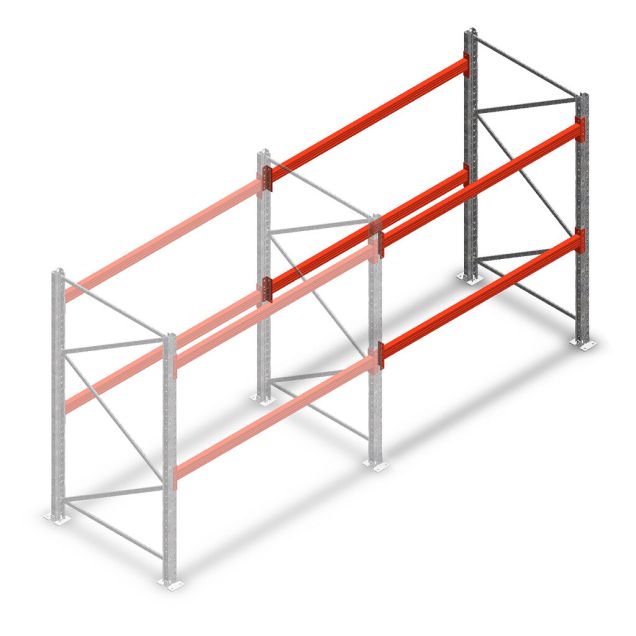 Palettenregal AR T2 2000x1850x1100 mm (HxBxT) 2 Ebenen 2530kg/Eb. Anbauregal